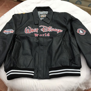DISNEY MICKEY DONALD GOOFY PLUTO LEATHER JACKET